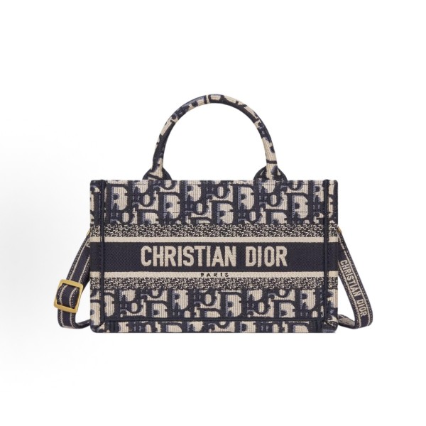 DIOR迪奥 BookTote 印花 刺绣 ⼿提包 迷你 ⼥款 蓝色拼米色